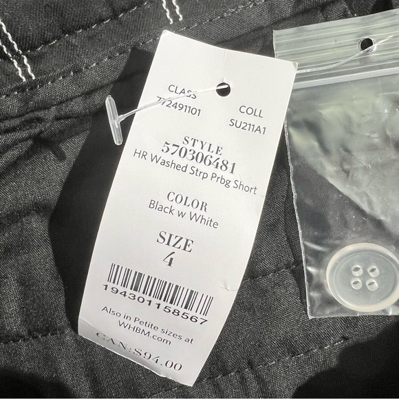 NWT WHBM The 5” Short Striped Belted High-Rise Shorts Size 4 Preppy Classic - Picture 6 of 9